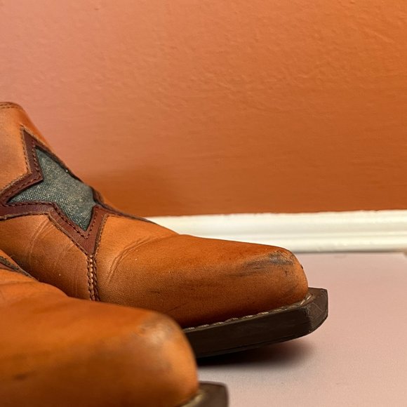 SKETCHERS -  Leather Y2K Western Boot Slides with denim star detail - Size 8 - Picture 8 of 11